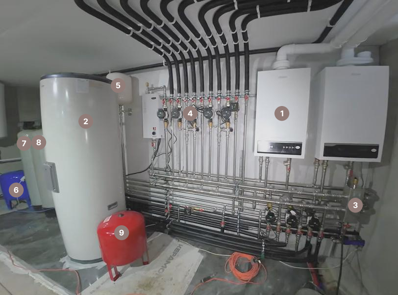 Московская обл, Дом из газоблока, 300 м², 2 этажа, Теплый пол, Радиаторы, ГВС