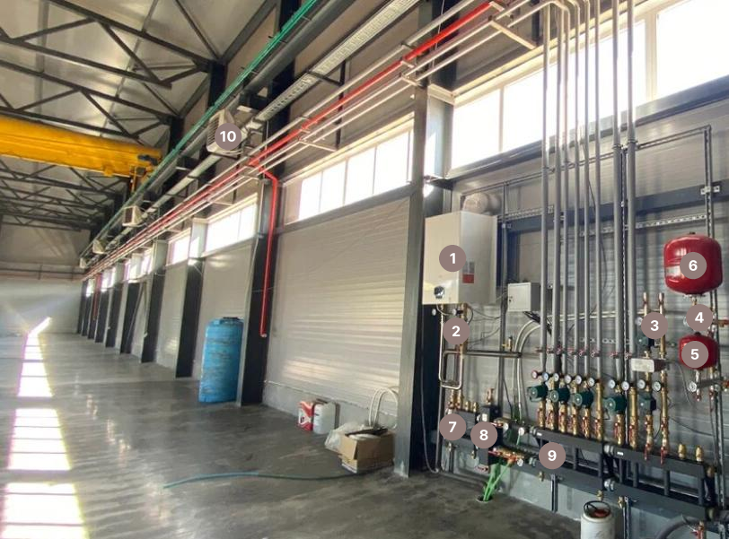 Челябинская обл., Цех, Металлокаркас, 1500 м²,Тепловентиляторы, Газгольдер