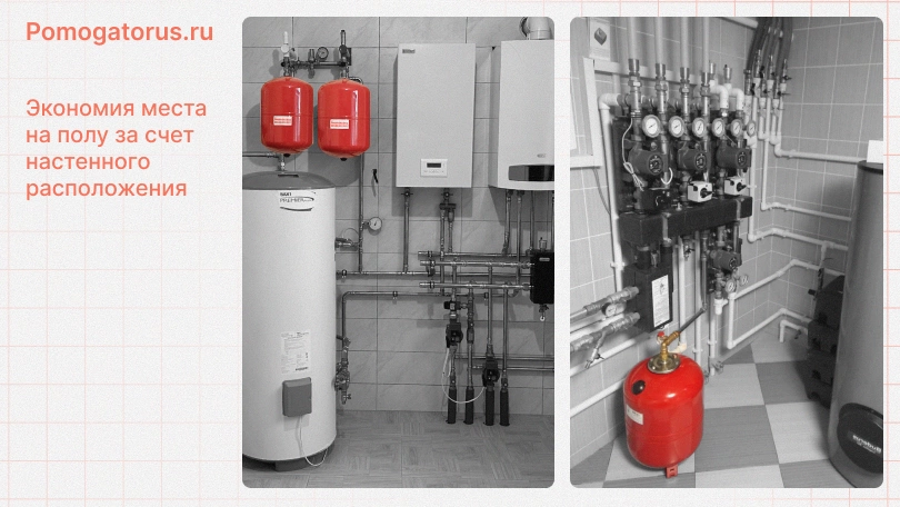 Преимущества установки двух настенных баков против напольного расширительного бака