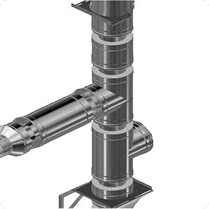 Металлический сэндвич-дымоход для газовой котельной Металлический сэндвич-дымоход для газовой котельной