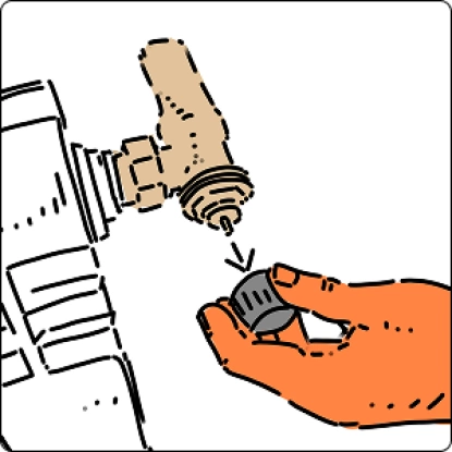 Снять старый вентиль с термостатического клапана Снять старый вентиль с термостатического клапана